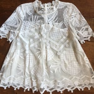 Anthropologie Pineapple Lace Blouse